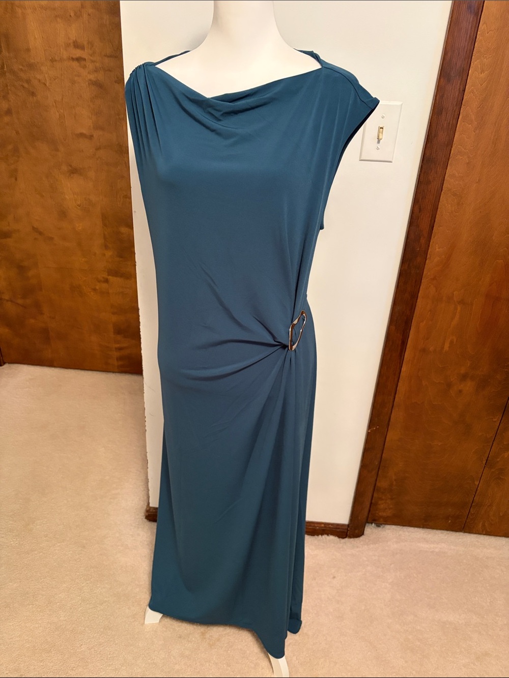 Old Navy Teal Maxi Dress with Side Ring Detail